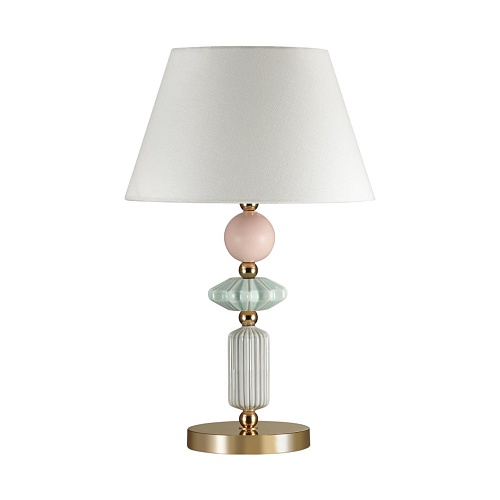 картинка ODEON LIGHT 4861/1TB CLASSIC ODL_EX22 133 золотой/раноцветн.керамика/абажур Настольная лампа E27 1*6