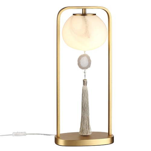 картинка ODEON LIGHT 5432/1T MODERN ODL_EX26 089 золотой(под латунь)/стекло/кисточка/агат Настольная лампа E1
