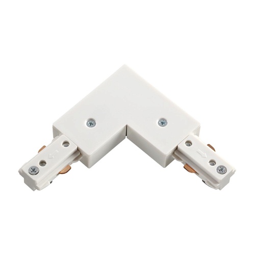 картинка NOVOTECH 135008 PORT NT18 255 белый Соединитель с токопроводом L-образный для однофазного трехжильно