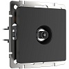 картинка WERKEL ТВ-розетка проходная (черный матовый) W1184008