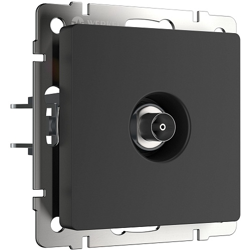 картинка WERKEL ТВ-розетка проходная (черный матовый) W1184008