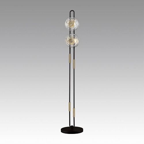 картинка ODEON LIGHT 5407/23FL MODERN ODL_EX24 101 черный/золотой/металл/стекло Торшер LED 23W 3000K 1940Лм M