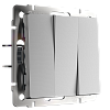 картинка WERKEL W1130006/ Выключатель трехклавишный (серебряный) W1130006