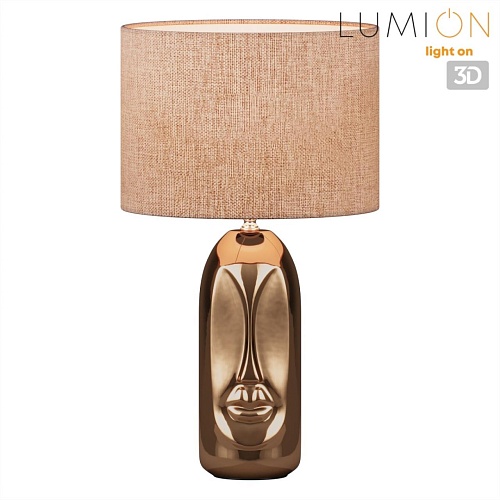 картинка LUMION 8149/1T MODERNI LN26 474 бронза/бежевый, керамика/текстиль Настольная лампа Е27 1*60W 220V AK