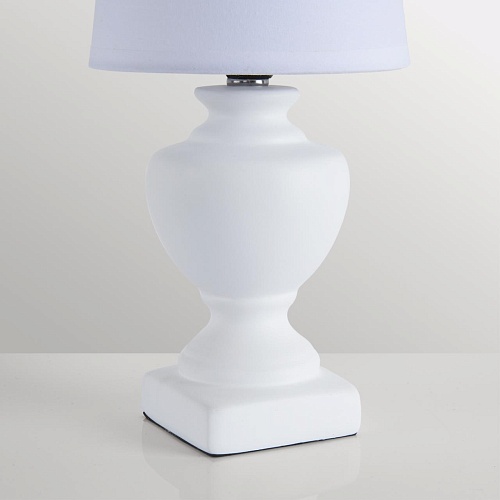 картинка LUMION 8163/1T CLASSI LN26 483 белый, керамика/текстиль Настольная лампа E14 1*40W 220V BIANKA