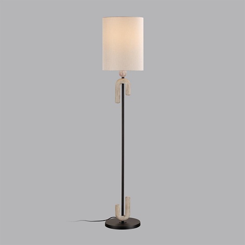 картинка ODEON LIGHT 5410/1F MODERN ODL_EX23 113 черный матовый/бежевый /металл/полирезин/ткань Торшер E27 1*