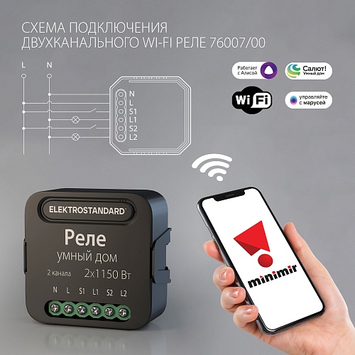 картинка Elektrostandard Умное двухканальное реле 76007/00