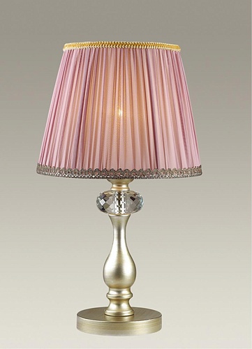 картинка ODEON LIGHT 3393/1T CLASSIC ODL17 649 мат.золото/серебр.патина/хрусталь Настольная лампа E14 40W 220