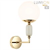 картинка LUMION 6580/1W CLASSI LN26 36 французское золото, серый/белый металл, керамика/стекло Настенный свет