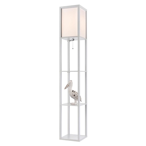 картинка LUMION 8089/1F COMFI LN26 459 белый, дерево/текстиль Торшер Е27 1*60W 220V PRACTIC