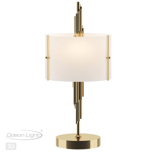 картинка ODEON LIGHT 5415/2T MODERN ODL_EX23 151 бронзовый/белый матовый/металл/стекло Настольная лампа E27 2