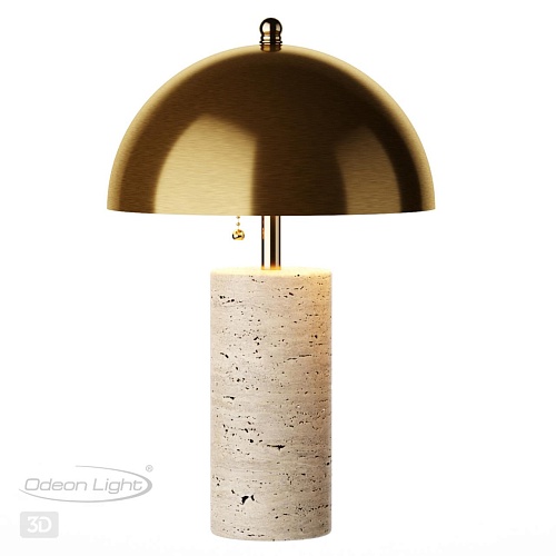 картинка ODEON LIGHT 7089/2T MIDCENT ODL25 183 Настольный светильник с выкл. Бронзовый/металл/камень траверти