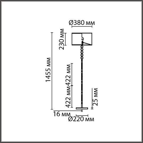 картинка LUMION 8078/1F NEOCLASSI LN26 467 черный, металл/текстиль Торшер E27 1*60W 220V TAPIA