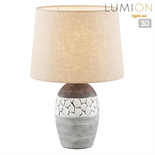 картинка LUMION 8118/1T COMFI LN26 489 серый, керамика/текстиль Настольная лампа E27 1*60W 220V AVALONA