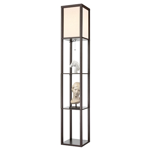 картинка LUMION 8090/1F COMFI LN26 460 кофейный/белый, дерево/текстиль Торшер Е27 1*60W 220V PRACTIC