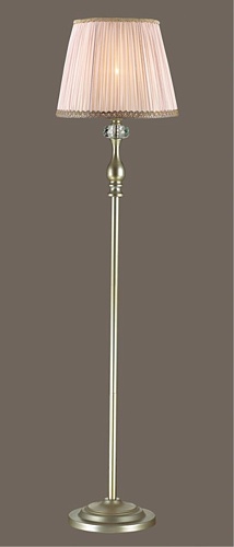 картинка ODEON LIGHT 3390/1F CLASSIC ODL17 649 мат. зол/абажур ткань/хрусталь Торшер E14 40W 220V AURELIA
