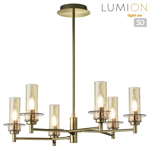 картинка LUMION 6554/6C CLASSI LN26 097 бронза/коньячный/металл/стекло Люстра потолочная E14 6*40W 220V MADON