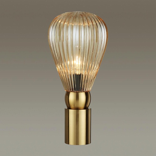 картинка ODEON LIGHT 5402/1T MODERN ODL_EX23 000 золотой/янтарный/металл/стекло Настольная лампа E14 1*40W EL