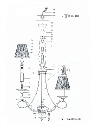 картинка Lightstar Люстра подвесная Riccio  705032