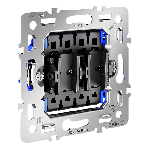 картинка Voltum Механизм перекрестного переключателя двухклавишного 10А, S70
