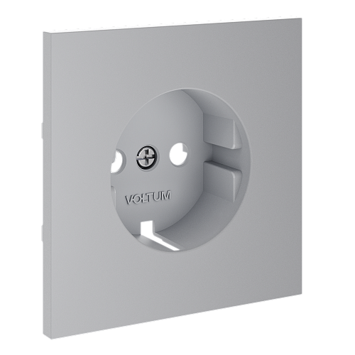 картинка Voltum Накладка для розетки с заземлением, S70 (серый)