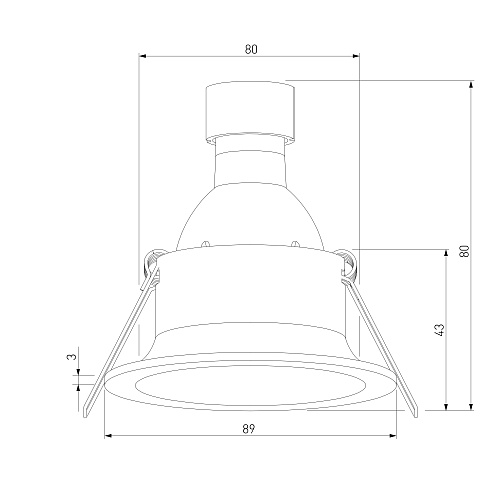 картинка Elektrostandard Светильник встраиваемый Andi GU10 черный 25058/01