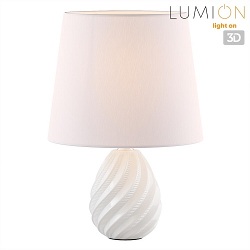 картинка LUMION 8143/1T MODERNI LN26 492 белый, керамика/текстиль Настольная лампа Е27 1*60W 220V KEILA