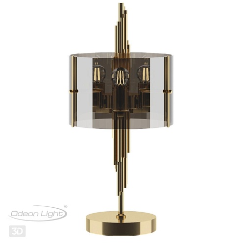 картинка ODEON LIGHT 4895/2T MODERN ODL_EX23 000 бронзовый/дымчатый/металл/стекло Настольная лампа E27 2*40W 