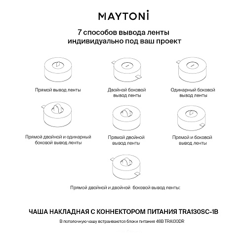 картинка Maytoni Потолочная накладная чаша для блока питания Parity черная