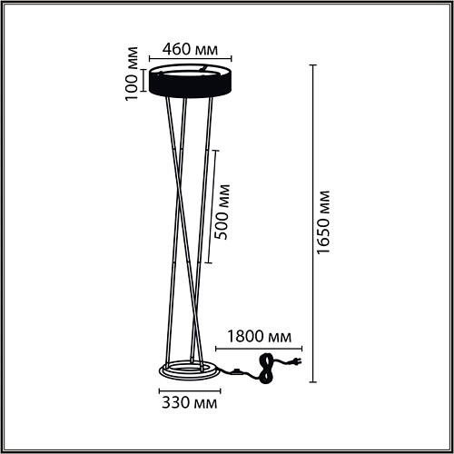 картинка LUMION 8370/30FL LEDIO LN26 304 черный, металл/силикон Торшер LED 30W 3000/4000/6000K 220V ALVA