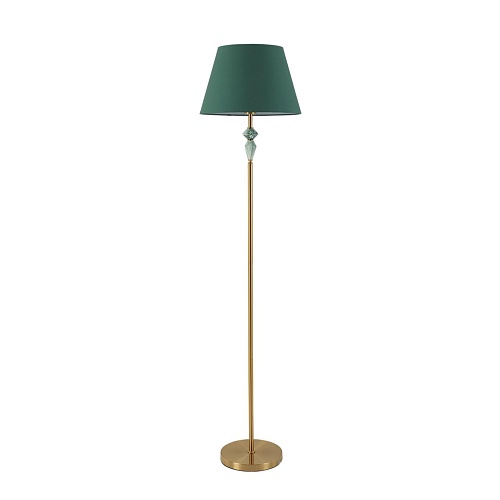 картинка LUMION 8275/1F CLASSI LN26 049 латунь/зеленый, металл/керамика/ткань Торшер Е27 1*60W 220V VERMONT