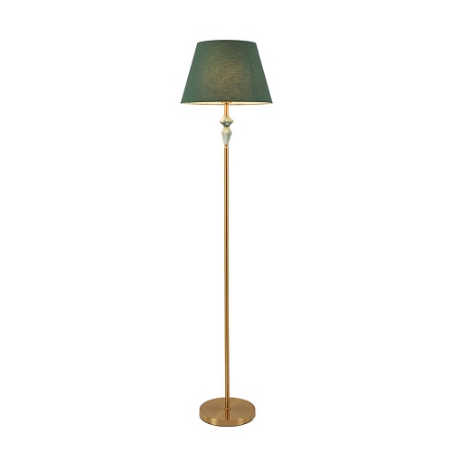 картинка LUMION 8275/1F CLASSI LN26 049 латунь/зеленый, металл/керамика/ткань Торшер Е27 1*60W 220V VERMONT