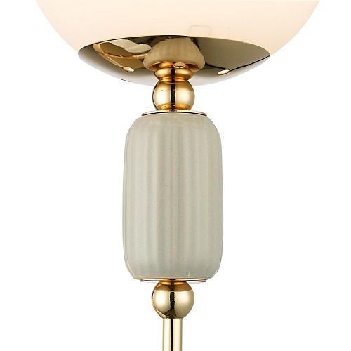 картинка LUMION 6580/1W CLASSI LN26 36 французское золото, серый/белый металл, керамика/стекло Настенный свет