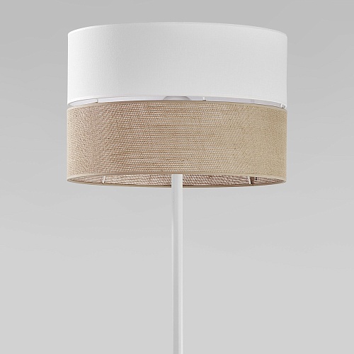 картинка TK Lighting Напольный светильник с тканевым абажуром 5241 Linobianco