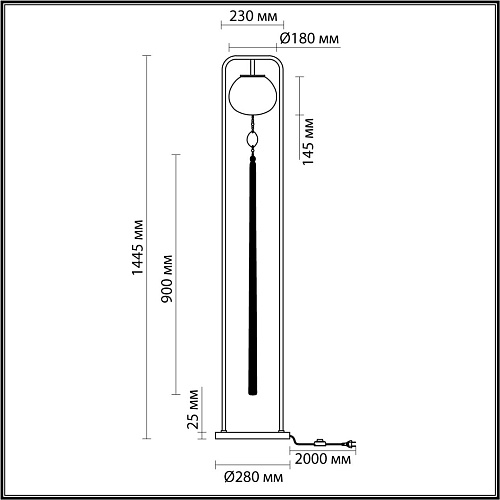 картинка ODEON LIGHT 5432/1F MODERN ODL_EX25 089 золотой(под латунь)/стекло/кисточка/агат Торшер E14 1*40W FI