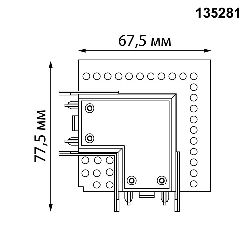картинка NOVOTECH 135281 SHINO NT24 180 белый Соединитель «L» токопроводящий для шинопровода в ГКЛ (для арт.1