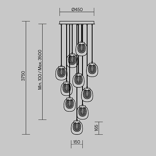 картинка Maytoni Подвесной светильник Биология / Biology 3000К 30Вт