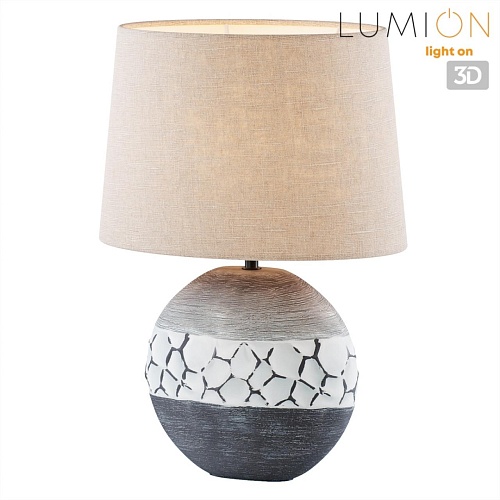 картинка LUMION 8119/1T COMFI LN26 489 серый, керамика/текстиль Настольная лампа E27 1*60W 220V AVALONA