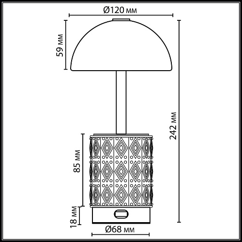 картинка ODEON LIGHT 5453/3TL L-VISION ODL_EX26 010 светлая бронза/кофейный/бежевый/металл/керамика Настольна
