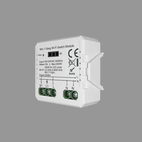 картинка Denkirs Одноканальное Wi-Fi реле-выключатель  RL1001-SM