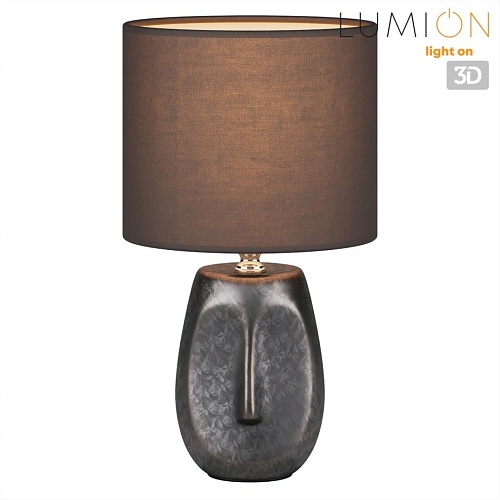 картинка LUMION 8147/1T MODERNI LN26 474 серый, керамика/текстиль Настольная лампа Е27 1*60W 220V AKIVI