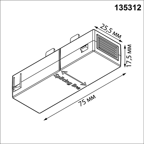 картинка NOVOTECH 135312 PORT NT25 206 черный Соединитель с токопроводом прямой IP20 90-240V VECTOR