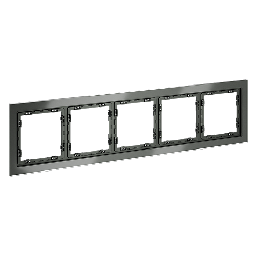 картинка Рамка стеклянная VOLTUM S70 на 5 постов, (титан, стекло)