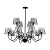картинка LUMION 6570/12C MODERNI LN26 212 черный/дымчатый/металл/стекло Люстра потолочная G9 12*20W 220V SMOK