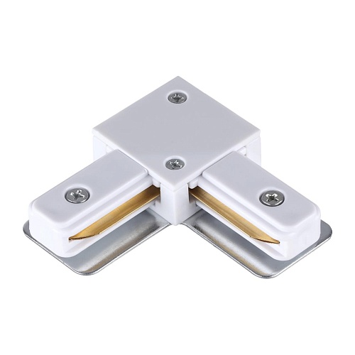 картинка NOVOTECH 135141 PORT NT22 233 белый Соединитель с токопроводом "L" для однофазного двухжильного шино