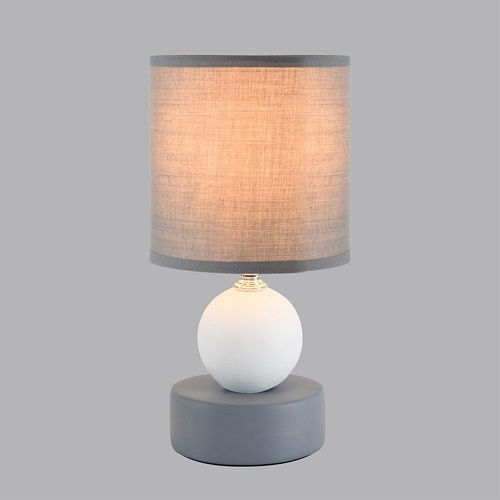 картинка LUMION 8181/1T MODERNI LN26 501 серый, керамика/текстиль Настольная лампа E14 1*40W 220V LALANA