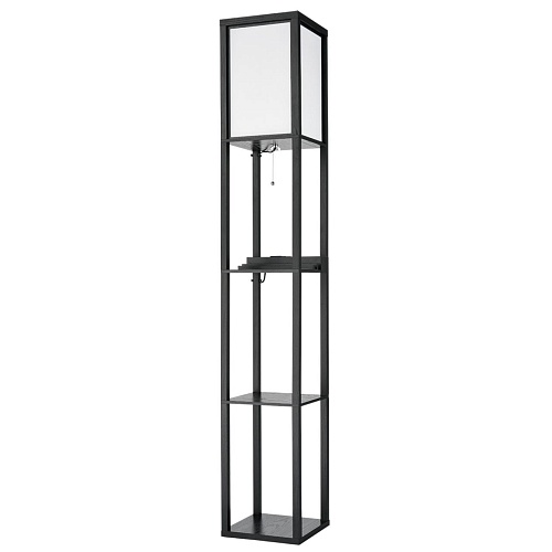 картинка LUMION 8093/1F COMFI LN26 460 черный/белый, дерево/текстиль Торшер Е27 1*60W 220V PRACTIC