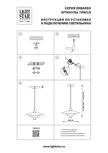 картинка Lightstar Люстра подвесная Erbareo  799019