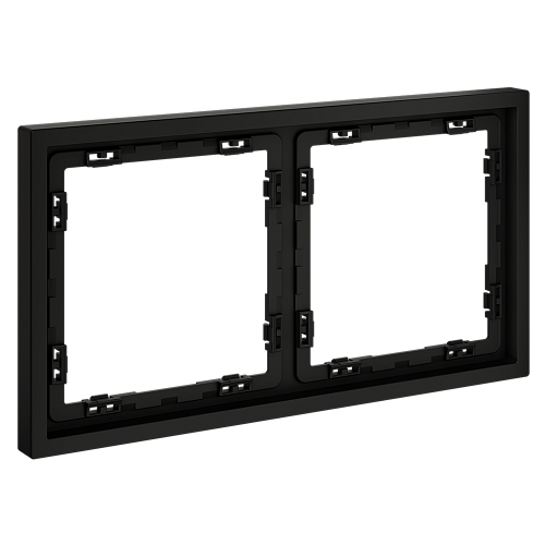 картинка Рамка пластиковая VOLTUM S70 на 2 поста, (черный матовый)