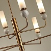 картинка ODEON LIGHT 4359/8 MIDCENT ODL25 173 Люстра под латунь/металл/стекло/белый мрамор IP20 8* E14 40W 22